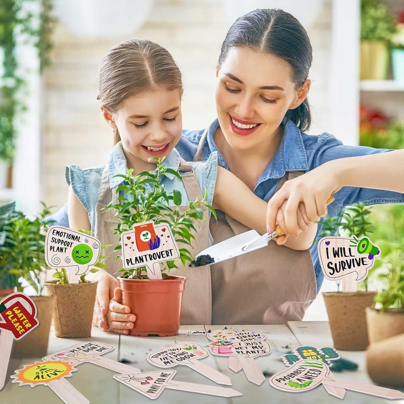 JUYRLE Funny Plant Labels - 15 Pack Garden Markers for Succulent Flowers, Greenery, Seedling Plants - Waterproof, Outdoor/Indoor Patio Tags, Garden Stakes - Image 5